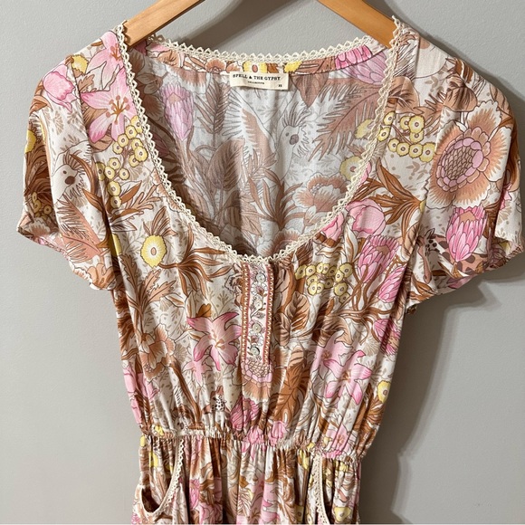 Spell & The Gypsy Jungle Floral boho Mini Dress with Pockets size XS - Picture 7 of 16
